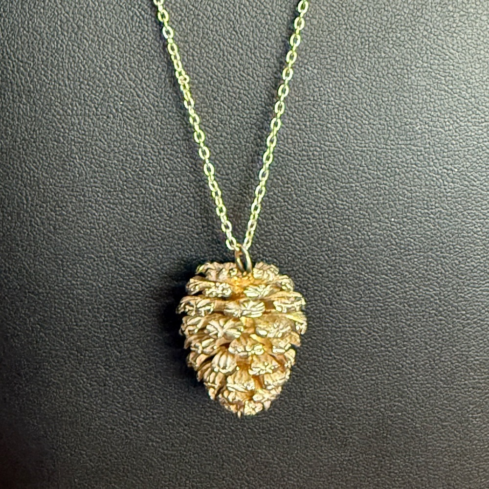 Nature-Inspired Gold / Silver Pinecone Necklace